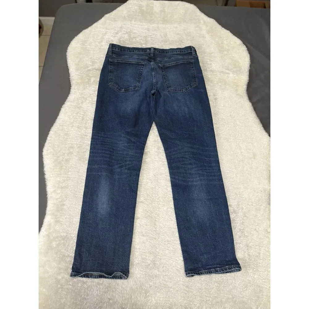 J Crew Flex Mens Blue Denim Straight‎ Jeans Size 33x30 Pants Stretch